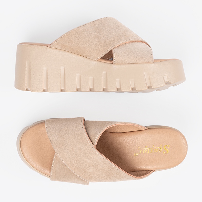 Seastar Sandalias cuña mujer ante beige 1