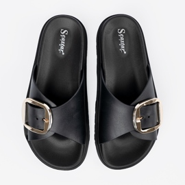 Seastar Chanclas de mujeres negras con una hebilla dorada negro 3