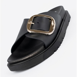 Seastar Chanclas de mujeres negras con una hebilla dorada negro 5