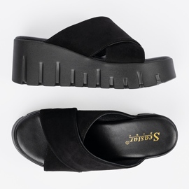 Seastar Sandalias cuña mujer ante negro 3