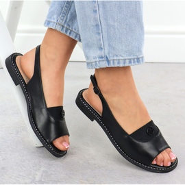 S.Barski Sandalias para mujeres Czarne S. Barski KV51-021 negro 4