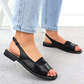 S.Barski Sandalias para mujeres Czarne S. Barski KV51-021 negro 5