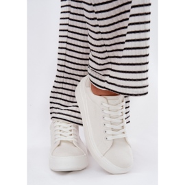 Zapatillas de deporte de material para mujeres en la plataforma blanca Big Star RR274463 blanco 7