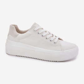 Zapatillas de deporte de material para mujeres en la plataforma blanca Big Star RR274463 blanco 10