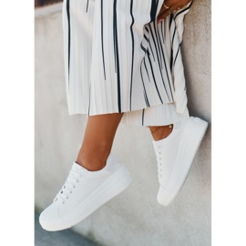 Zapatillas de deporte de material para mujeres en la plataforma blanca Big Star RR274463 blanco 4