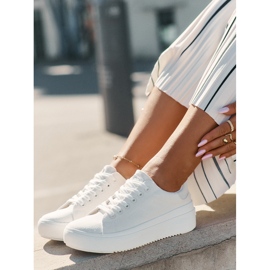 Zapatillas de deporte de material para mujeres en la plataforma blanca Big Star RR274463 blanco 5