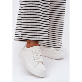 Zapatillas de deporte de material para mujeres en la plataforma blanca Big Star RR274463 blanco 2