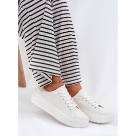 Zapatillas de deporte de material para mujeres en la plataforma blanca Big Star RR274463 blanco 9