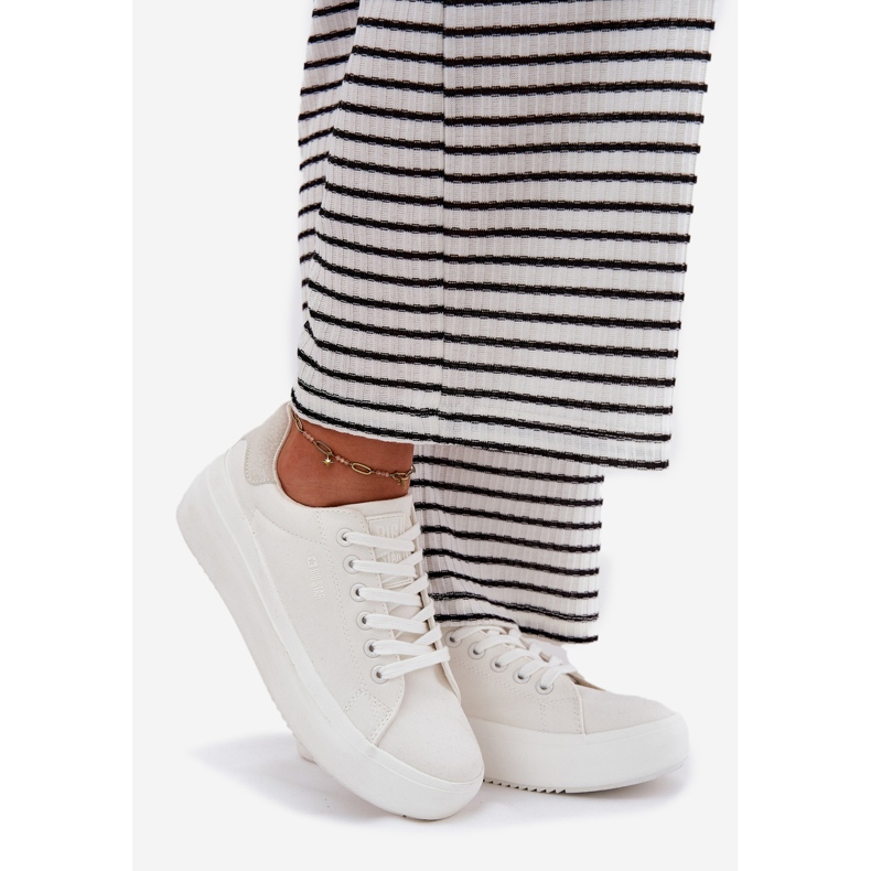 Zapatillas de deporte de material para mujeres en la plataforma blanca Big Star RR274463 blanco 1