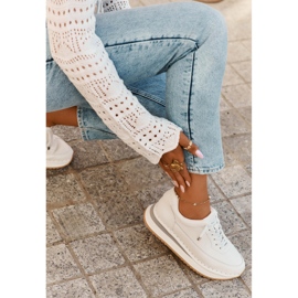 Zapatillas de deporte de cuero femenino en la plataforma blanca Big Star RR274A333 blanco 3