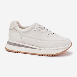 Zapatillas de deporte de cuero femenino en la plataforma blanca Big Star RR274A333 blanco 10