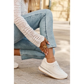 Zapatillas de deporte de cuero femenino en la plataforma blanca Big Star RR274A333 blanco 5