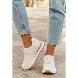 Zapatillas de deporte de cuero femenino en la plataforma blanca Big Star RR274A333 blanco 6