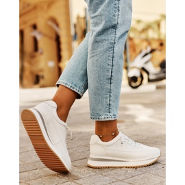Zapatillas de deporte de cuero femenino en la plataforma blanca Big Star RR274A333 blanco 7