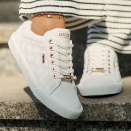 Zapatillas de deporte femeninas con cuero eco big star rr274322 blanco 9