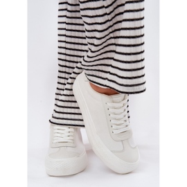 Zapatillas para mujeres en la plataforma Big Star RR274337 White blanco 10