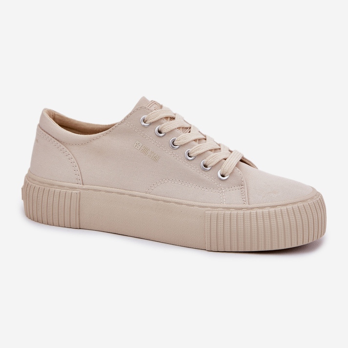 Zapatillas de deporte de material para mujeres Big Star RR274407 beige 2