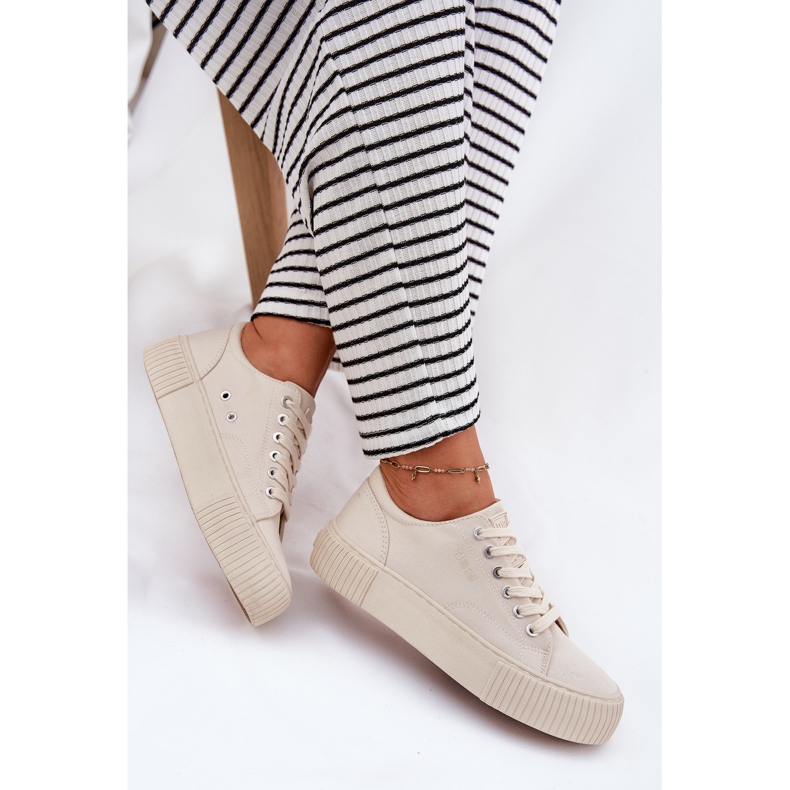 Zapatillas de deporte de material para mujeres Big Star RR274407 beige 1