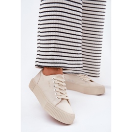 Zapatillas de deporte de material para mujeres Big Star RR274407 beige 4
