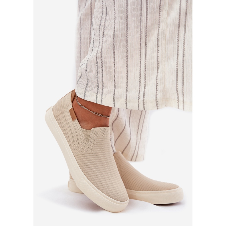 Slip-on Big Star femenino RR274721 zapatillas beige 1