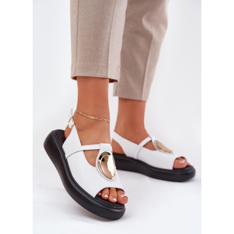 S.Barski Sandalias de mujer de cuero S. Barski GR51-603 White blanco 2