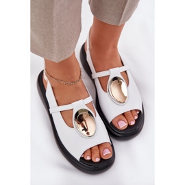 S.Barski Sandalias de mujer de cuero S. Barski GR51-603 White blanco 5