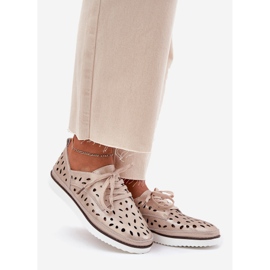 S.Barski Zapatos de cuero para mujeres S. Barski LR51-611 Złote dorado 1