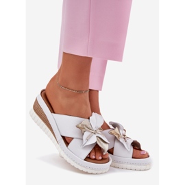 ARTIKER Godas de cuero para mujeres con arte decorativo de flores 52C0537 blanco 1 ARTIKER Godas de cuero para mujeres con arte decorativo de flores 52C0537 blanco 1