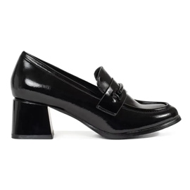 Goodin Mocasines de mujer negros con tacones altos. 4