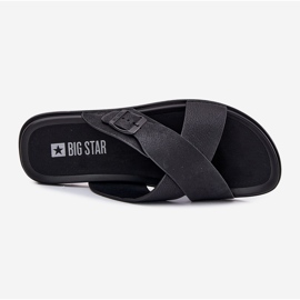 Flip de cuero para hombres con Big Star RR174076 Hebilla negra negro 3