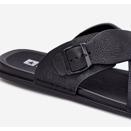 Flip de cuero para hombres con Big Star RR174076 Hebilla negra negro 4