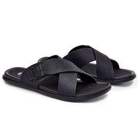 Flip de cuero para hombres con Big Star RR174076 Hebilla negra negro 6