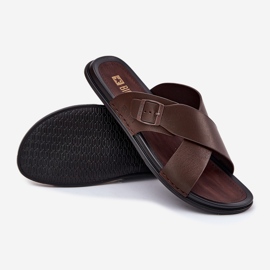 Zapatillas de cuero para hombres con Big Star RR174077 Hebilla marrón 3