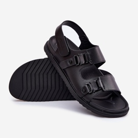 Big Star RR174086 Sandalias de cuero para hombres negro 5
