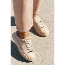 Zapatillas de deporte femeninas con big star de cuero eco rr274259 beige 8