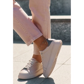 Zapatillas de deporte femeninas con big star de cuero eco rr274259 beige 9