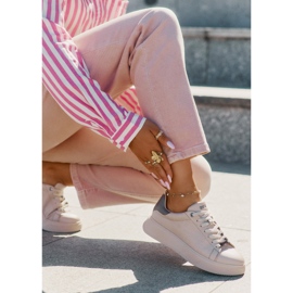 Zapatillas de deporte femeninas con big star de cuero eco rr274259 beige 10