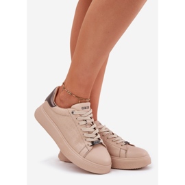 Zapatillas de deporte femeninas con big star de cuero eco rr274259 beige 2