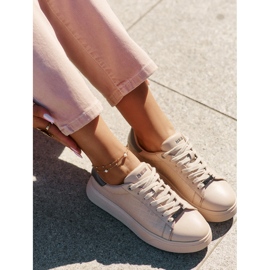 Zapatillas de deporte femeninas con big star de cuero eco rr274259 beige 13