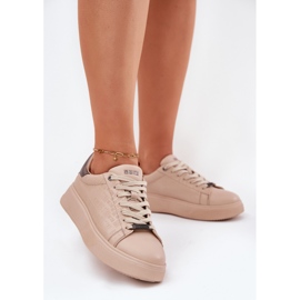 Zapatillas de deporte femeninas con big star de cuero eco rr274259 beige 3