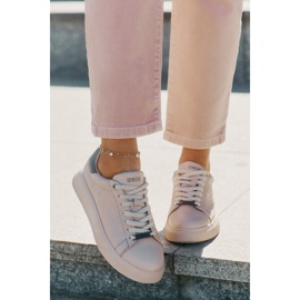 Zapatillas de deporte femeninas con big star de cuero eco rr274259 beige 11
