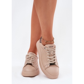Zapatillas de deporte femeninas con big star de cuero eco rr274259 beige 4