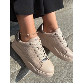 Zapatillas de deporte femeninas con big star de cuero eco rr274259 beige 6