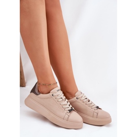 Zapatillas de deporte femeninas con big star de cuero eco rr274259 beige 5