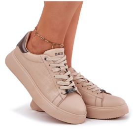 Zapatillas de deporte femeninas con big star de cuero eco rr274259 beige 15