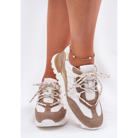 Zapatos de cuero para mujeres Artiker 56C1738 Beige-Gold 7