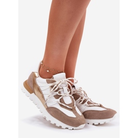 Zapatos de cuero para mujeres Artiker 56C1738 Beige-Gold 1