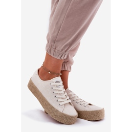 Zapatillas para mujeres en la plataforma con la trenza Lee Cooper LCW-25-02-3284 beige 5