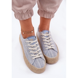 Zapatillas para mujeres en la plataforma con Lee Cooper LCW-25-02-3283 Blue Braid azul 4