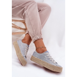 Zapatillas para mujeres en la plataforma con Lee Cooper LCW-25-02-3283 Blue Braid azul 5